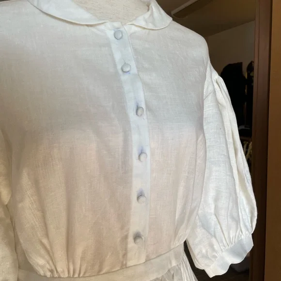 Little Women Atelier Meg Dress 3/4 Length Sleeve in White - Picture 14 of 15